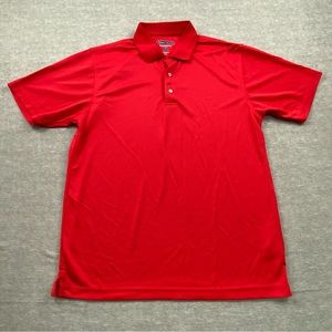 Pebble Beach Performance Mens‎ Red Checkered Short Sleeve Polo Size M